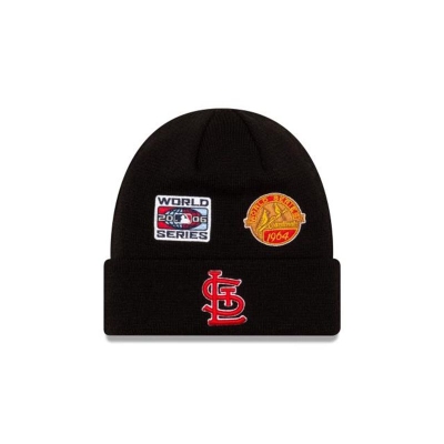 Sapca New Era St. Louis Cardinals MLB World Series Patch Cuff Knit Beanie - Rosii